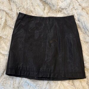 Free People Sexy Black Faux Leather Skirt